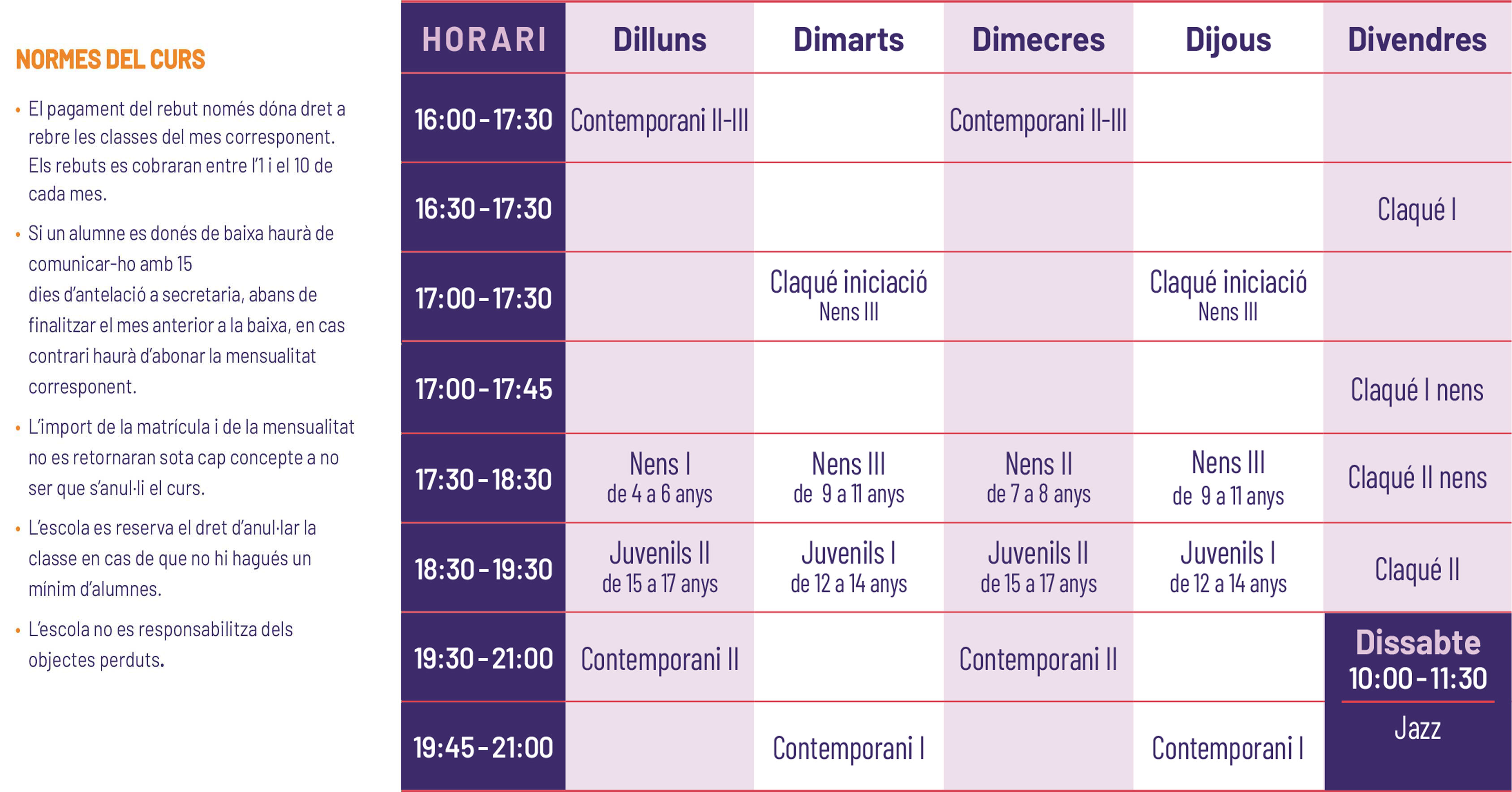 Horaris 2026-2027